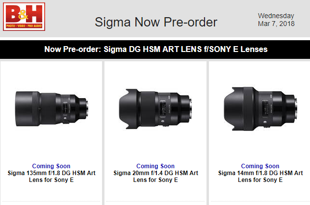 Sigma DG ART lens for Sony E
