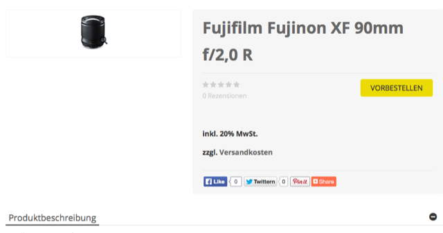 Fujifilm XF 90mm F2 lens to be coming