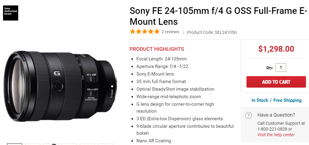 Sony Fe 24 105mm F4 G Oss Lens Now In Stock At Focuscamera Lens Rumors