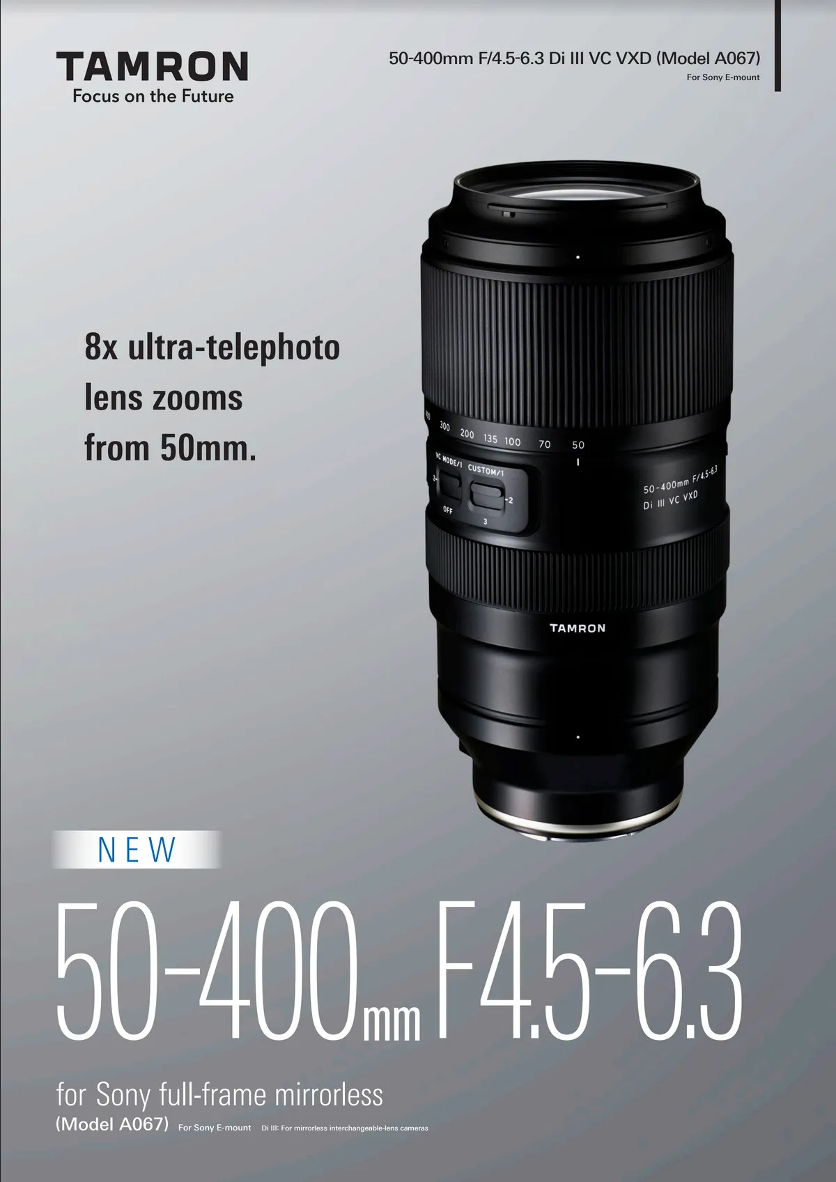 Tamron mm F4..3 Di III VC VXD Lens to be Released on